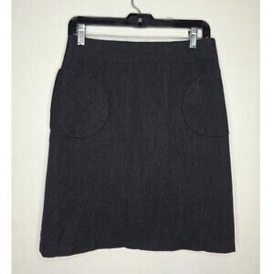 J McLaughlin classic dark grey fully lined wool skirt with pockets - 2 - career